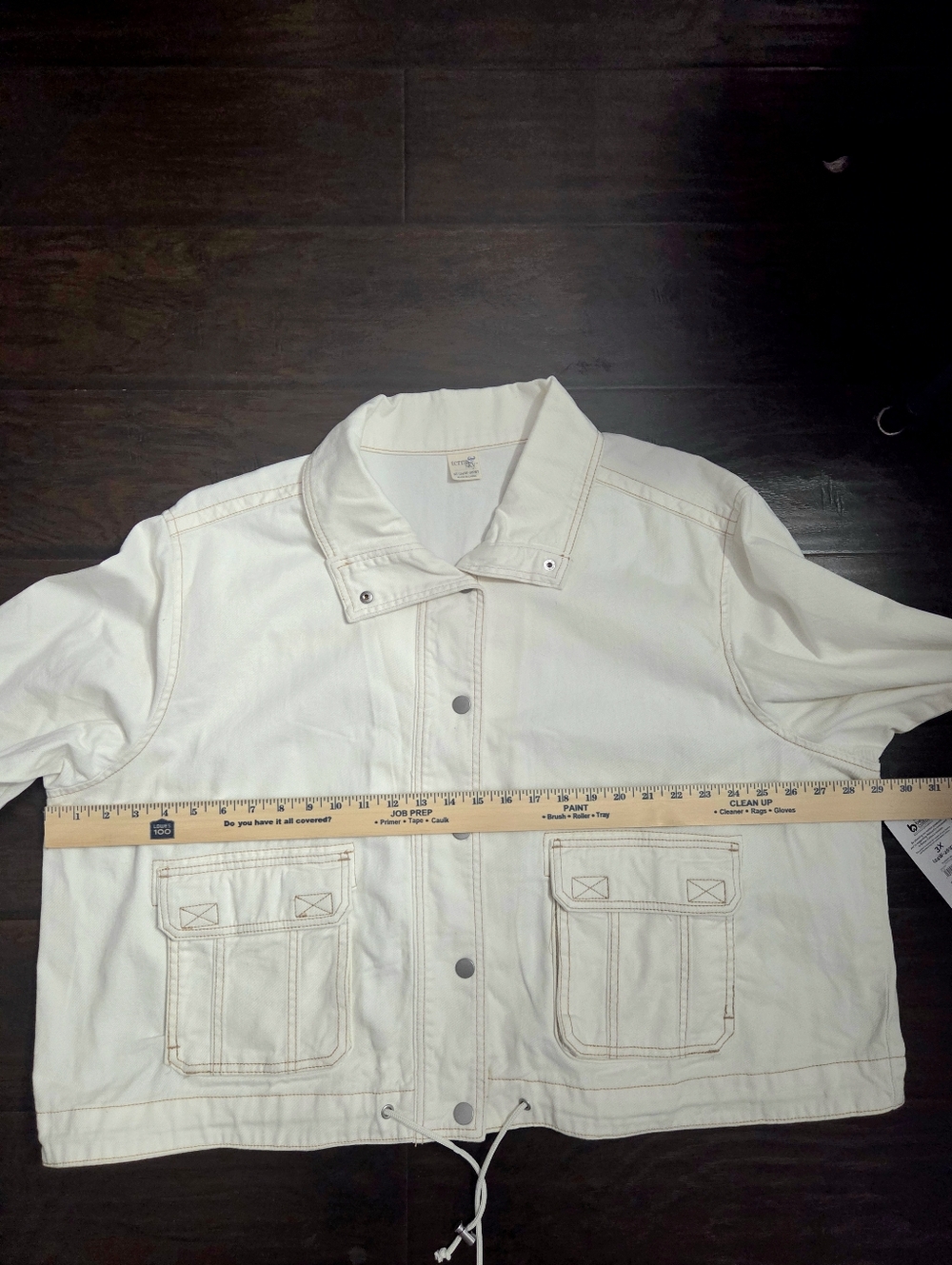 Womens Cream Denim/Utility Jacket - Picture 12 of 14